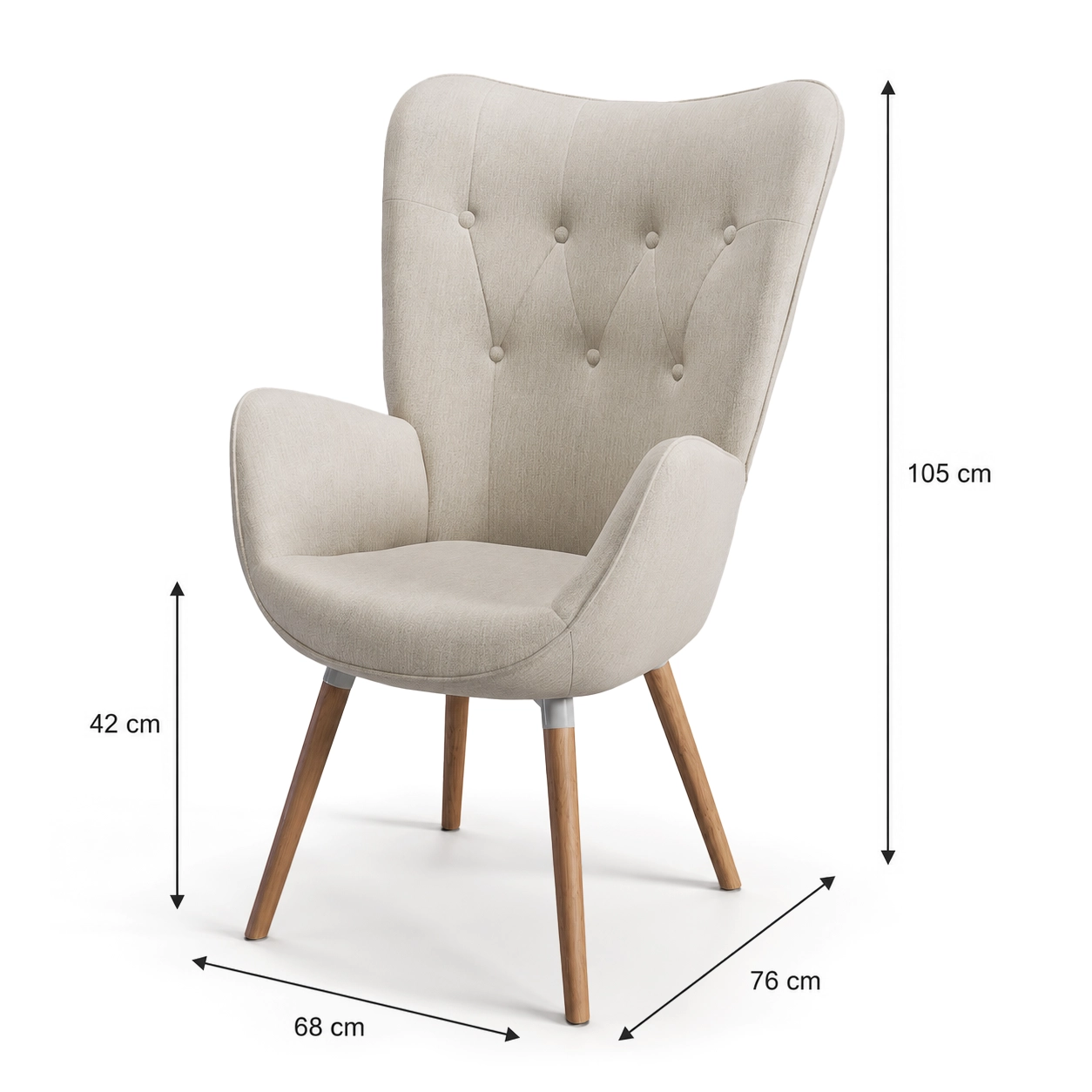 Chair dimensions image with measurements
