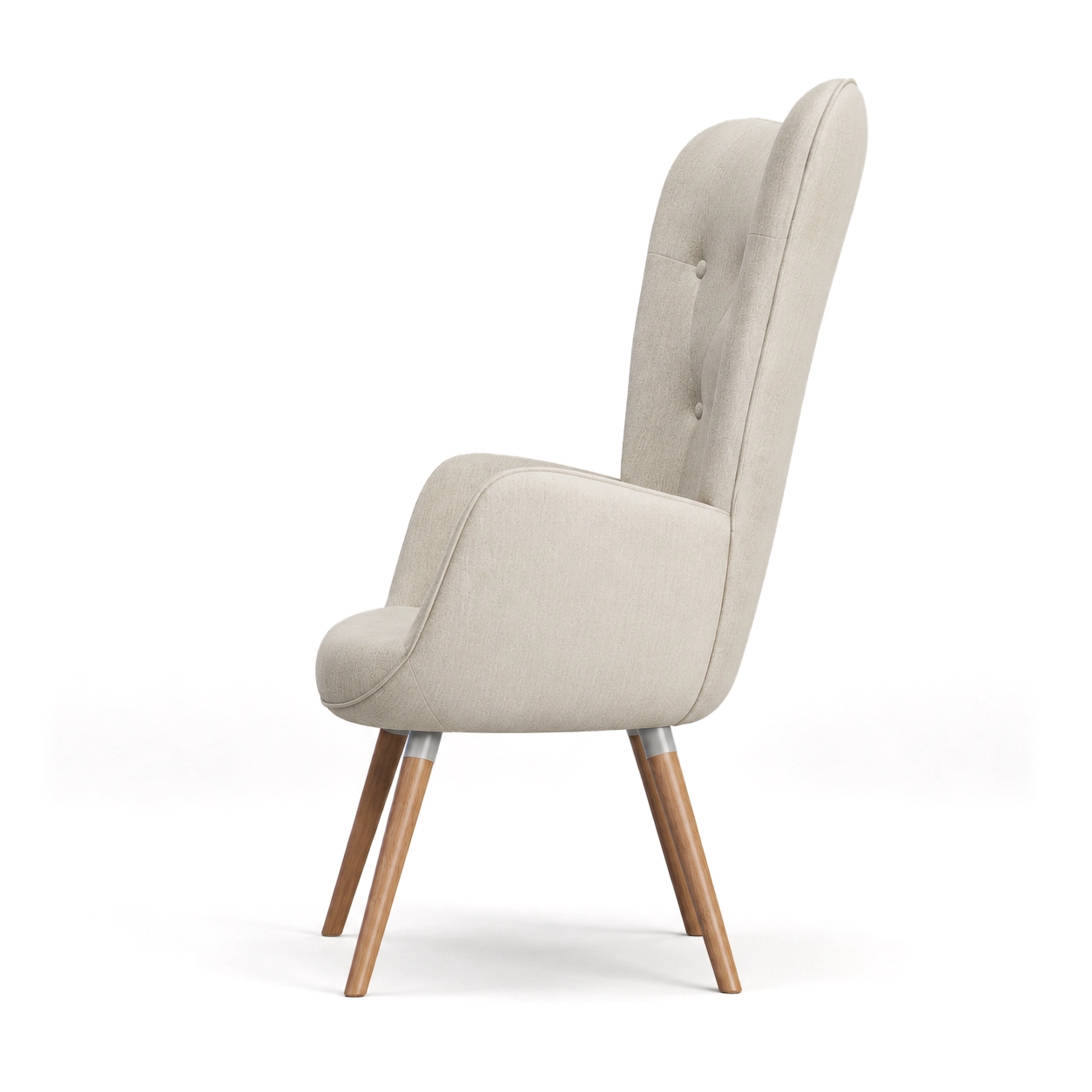 Side white-background chair view